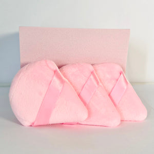 Ara Cosmetics - Pink Powder Puff Trio – 3-Pack Reusable Velvety Makeup Puffs for Setting & Loose Powder
