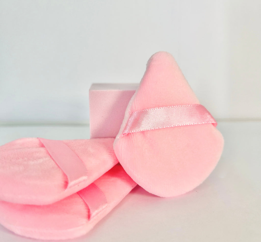 Ara Cosmetics - Pink Powder Puff Trio – 3-Pack Reusable Velvety Makeup Puffs for Setting & Loose Powder