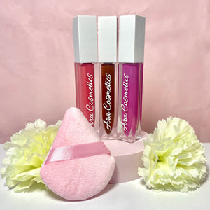 Ara Cosmetics - Lipgloss Gloss and Powder Puff Bundle